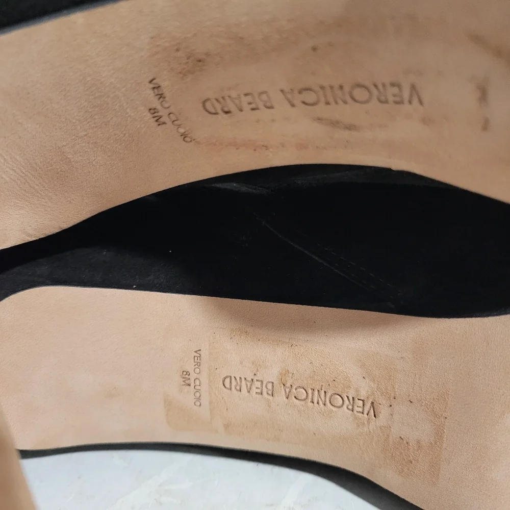 Veronica Beard Dali Black Suede Platform Ankle Boots Size 8 New - Picture 10 of 11